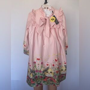 Pink Floral Dress with Bow